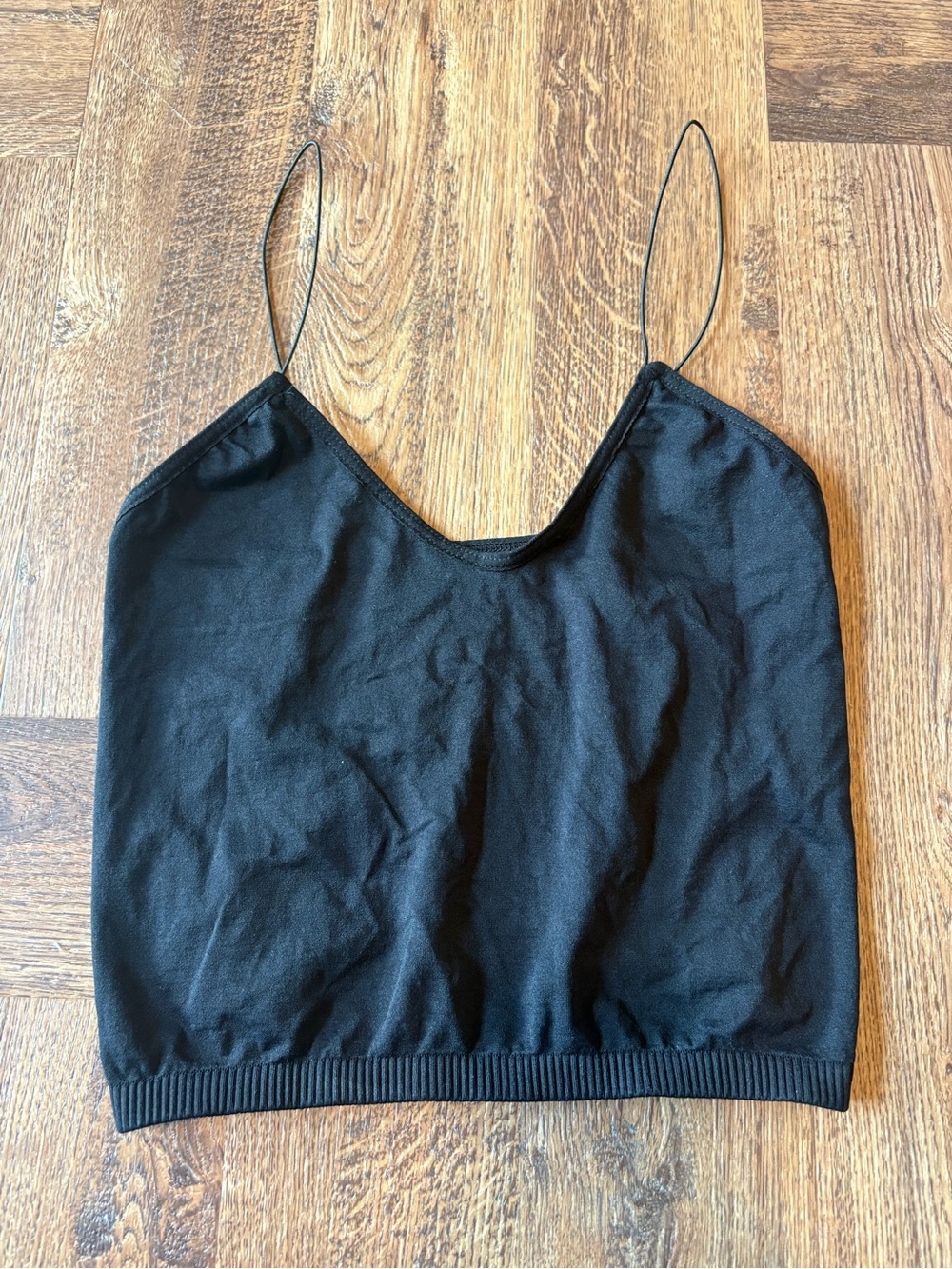 Free People Black Spaghetti Strap Cropped Camisole XS/S
